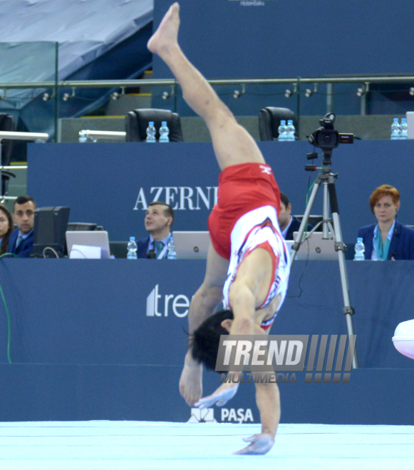 Bakıda idman gimnastikası üzrə Dünya Kuboku yarışlarının ilk günü start götürüb. Azərbaycan, 19 fevral, 2016